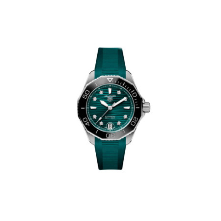 Reloj TAG Heuer Aquaracer Professional 300 Date WBP231G.FT6226. Género: Mujer. Material: Acero. Tamaño: De 32mm a 38mm. Correa: Caucho. Color esfera: Verde. Estilo: Deportivo. Movimiento: Automático. Características técnicas: Calendario,Hora y segundero,Reserva de marcha