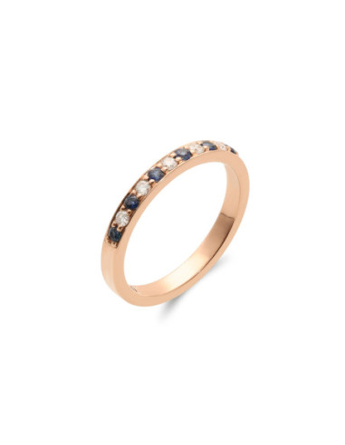Anillo Oro Rosa, Zafiros Y Diamantes