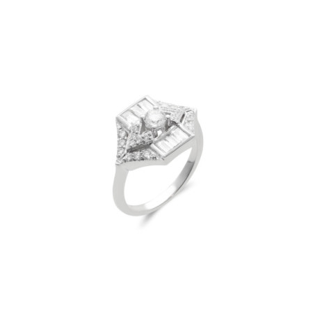 Anillo Oro Blanco Y Diamantes. Género: Mujer. Material: Oro blanco. Piedras: Diamantes