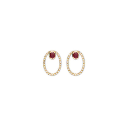 Pendientes Oro Amarillo, Rubí Y Diamantes. Género: Mujer. Material: Oro amarillo. Piedras: Diamantes,Rubies