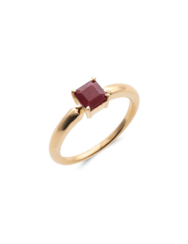 Anillo Oro Amarillo Y Rubí