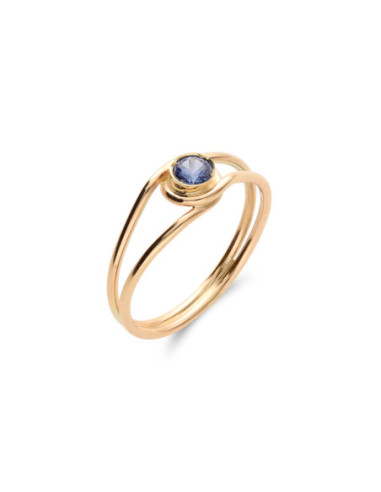 Anillo Oro Amarillo Y Zafiro