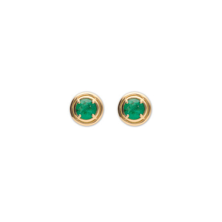 Pendientes Oro Amarillo Y Esmeralda. Género: Mujer. Material: Oro amarillo. Piedras: Esmeraldas