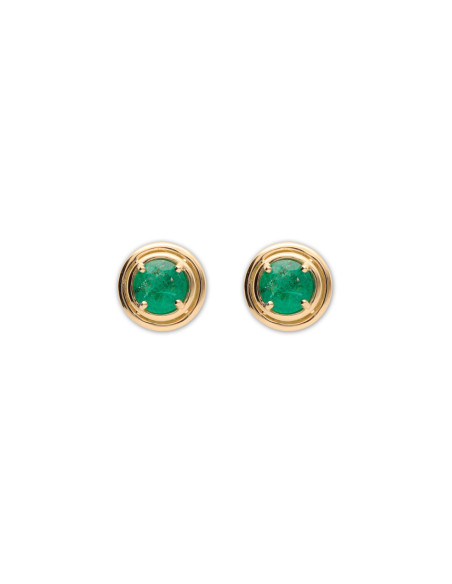 Pendientes Oro Amarillo Y Esmeralda