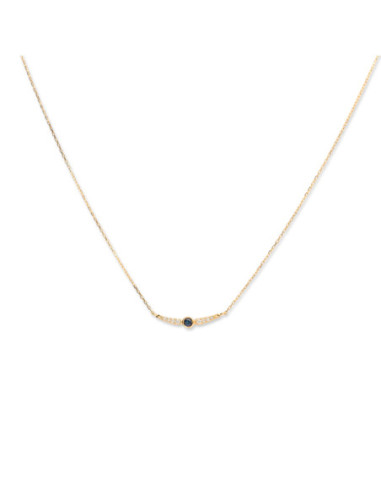 Gargantilla Oro Amarillo, Zafiro Y Diamantes