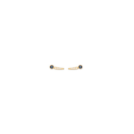Pendientes Oro Amarillo, Zafiro Y Diamantes. Género: Mujer. Material: Oro amarillo. Piedras: Diamantes,Zafiros