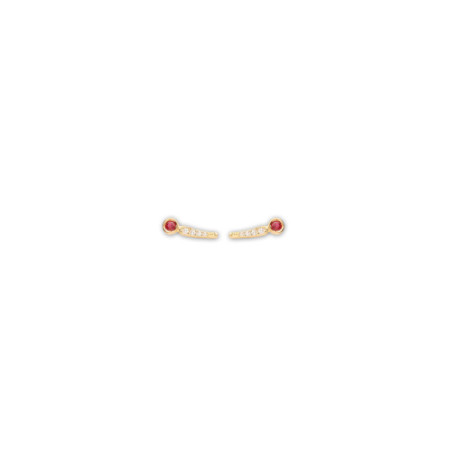 Pendientes Oro Amarillo, Rubí Y Diamantes. Género: Mujer. Material: Oro amarillo. Piedras: Diamantes,Rubies