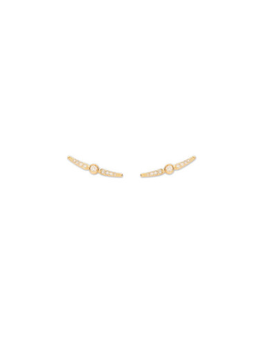 Pendientes Trepadores Oro Amarillo Y Diamantes