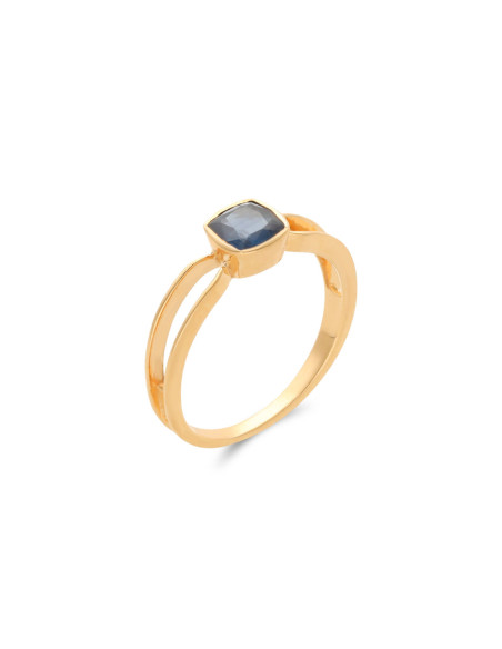 Anillo Oro Amarillo Y Zafiro
