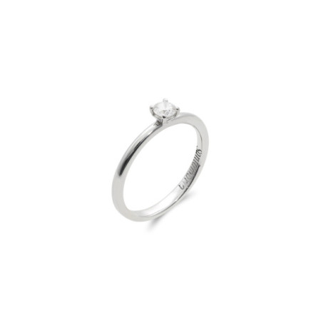 Anillo-Solitario Oro Blanco Y Diamante. Género: Mujer. Material: Oro blanco. Piedras: Diamantes