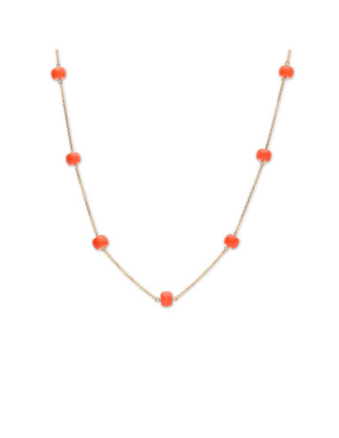 Gargantilla Oro Amarillo Y Coral