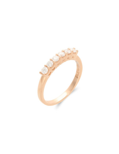 Anillo Oro Rosa Y Diamantes