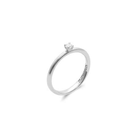 Anillo-Solitario Oro Blanco Y Diamante. Género: Mujer. Material: Oro blanco. Piedras: Diamantes