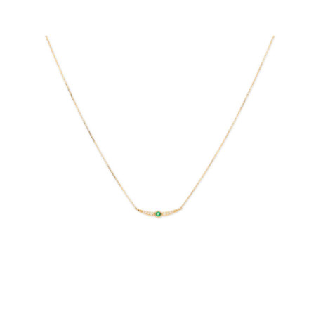 Gargantilla Oro Amarillo, Esmeralda Y Diamantes. Género: Mujer. Material: Oro amarillo. Piedras: Diamantes,Esmeraldas