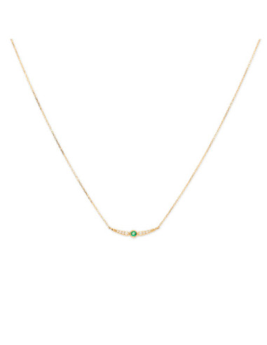 Gargantilla Oro Amarillo, Esmeralda Y Diamantes