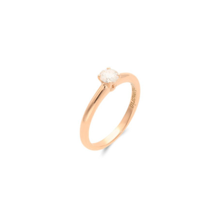 Anillo-Solitario Oro Rosa Y Diamante. Género: Mujer. Material: Oro rosa. Piedras: Diamantes