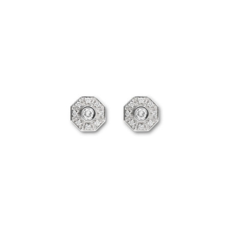 Pendientes Oro Blanco Y Diamantes. Género: Mujer. Material: Oro blanco. Piedras: Diamantes