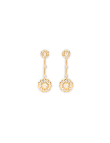 Pendientes Oro Amarillo Y Diamantes