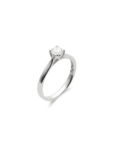 Anillo-Solitario Oro Blanco Y Diamante