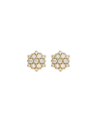 Pendientes Oro Amarillo Y Diamantes
