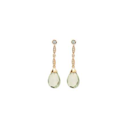 Pendientes Oro Amarillo, Topacio, Diamantes Y Amatista. Género: Mujer. Material: Oro amarillo. Piedras: Diamantes,Amatistas,Topacio azul