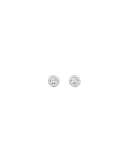 Pendientes Oro Blanco-Amarillo Con Diamantes