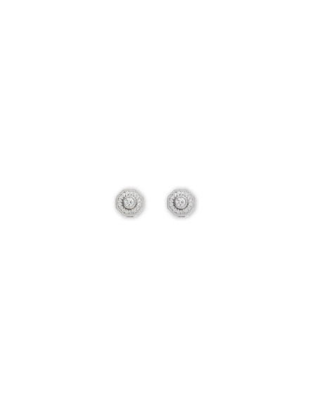 Pendientes Oro Blanco, Zafiro Y Diamantes