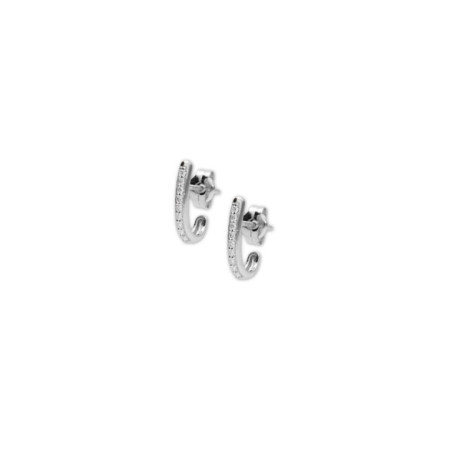 Pendientes Oro Blanco Y Diamantes. Género: Mujer. Material: Oro blanco. Piedras: Diamantes