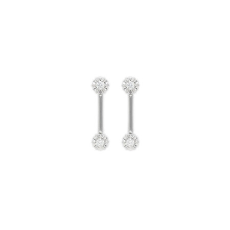 Pendientes Oro Blanco Y Diamantes. Género: Mujer. Material: Oro blanco. Piedras: Diamantes