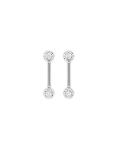 Pendientes Oro Blanco Y Diamantes