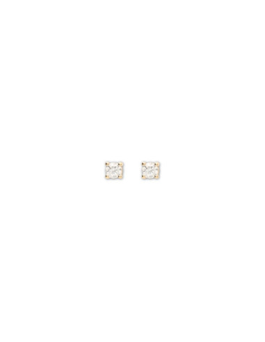 Pendientes Oro Amarillo Y Diamante