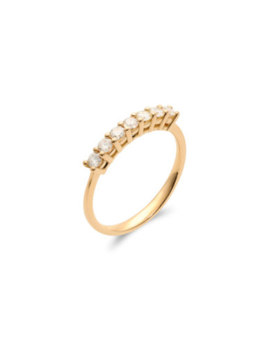 Anillo Oro Amarillo Y Diamantes