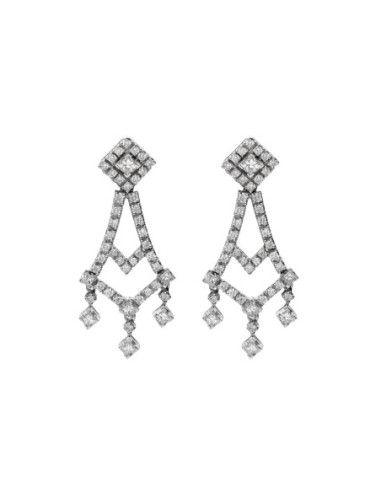 Pendientes Oro Blanco Y Diamantes