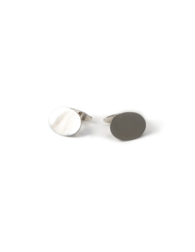 Gemelos Oro Blanco Ovales