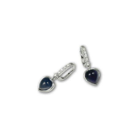 Pendientes Oro Blanco, Iolita Y Diamantes. Género: Mujer. Material: Oro blanco. Piedras: Diamantes,Otras gemas
