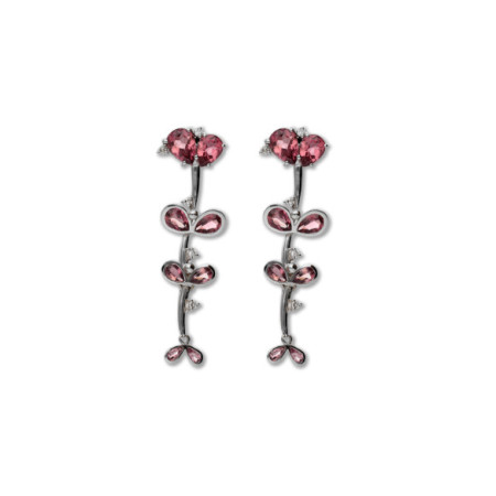 Pendientes Oro Blanco, Turmalinas Y Diamantes. Género: Mujer. Material: Oro blanco. Piedras: Diamantes,Turmalinas