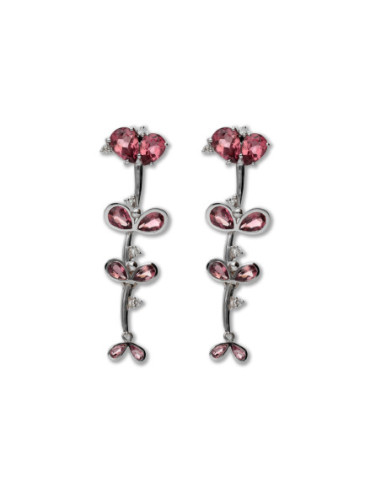 Pendientes Oro Blanco, Turmalinas Y Diamantes