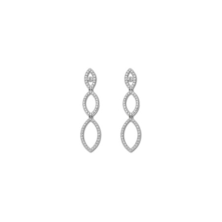 Pendientes Oro Blanco Y Diamantes. Género: Mujer. Material: Oro blanco. Piedras: Diamantes