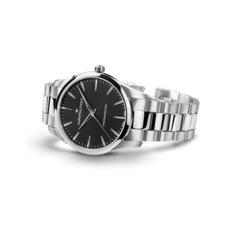 Reloj Hamilton Jazzmaster Quartz 40MM H32461131. Género: Hombre. Material: Acero. Tamaño: De 39mm a 42mm. Correa: Acero. Color esfera: Negro. Estilo: Clásico. Movimiento: Cuarzo. Características técnicas: Hora y segundero