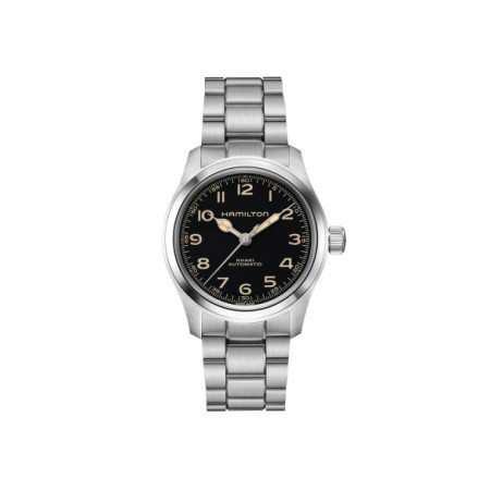 Reloj Hamilton Khaki Field Murph 38MM H70405130. Género: Hombre. Material: Acero. Tamaño: De 32mm a 38mm. Correa: Acero. Color esfera: Negro. Estilo: Casual. Movimiento: Automático. Características técnicas: Hora y segundero,Reserva de marcha