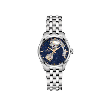 Reloj Hamilton Jazzmaster Open Heart Auto 36MM H32215142. Género: Hombre,Mujer. Material: Acero. Tamaño: De 32mm a 38mm. Correa: Acero. Color esfera: Azul. Estilo: Casual. Movimiento: Automático. Características técnicas: Reserva de marcha,Hora y segundero