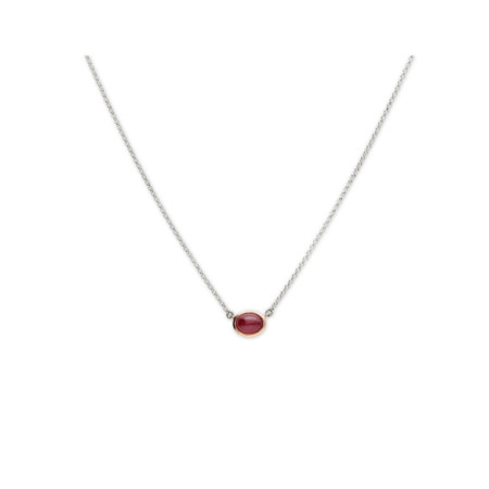Gargantilla Plata-Oro Rosa Y Rubí. Género: Mujer. Material: Oro rosa,Plata. Piedras: Rubies