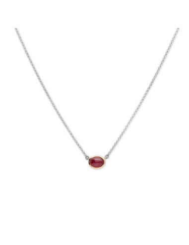 Gargantilla Plata-Oro Rosa Y Rubí