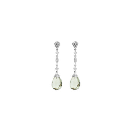 Pendientes Oro Blanco, Diamantes Y Amatista. Género: Mujer. Material: Oro blanco. Piedras: Diamantes,Amatistas