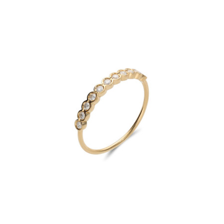 Anillo Oro Amarillo Y Diamantes. Género: Mujer. Material: Oro amarillo. Piedras: Diamantes