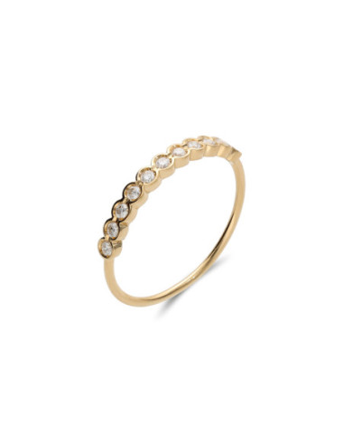 Anillo Oro Amarillo Y Diamantes