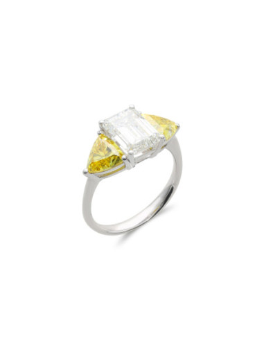 Anillo Oro Blanco Y Diamantes