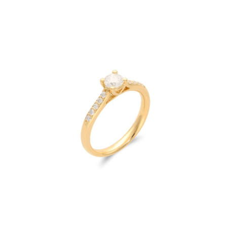Anillo Oro Amarillo Y Diamantes. Género: Mujer. Material: Oro amarillo. Piedras: Diamantes