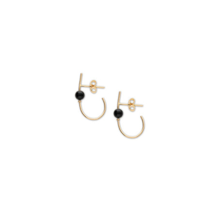 Pendientes Oro Amarillo Y Ónix. Género: Mujer. Material: Oro amarillo. Piedras: Onix