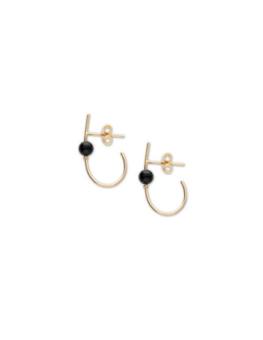 Pendientes Oro Amarillo Y Ónix
